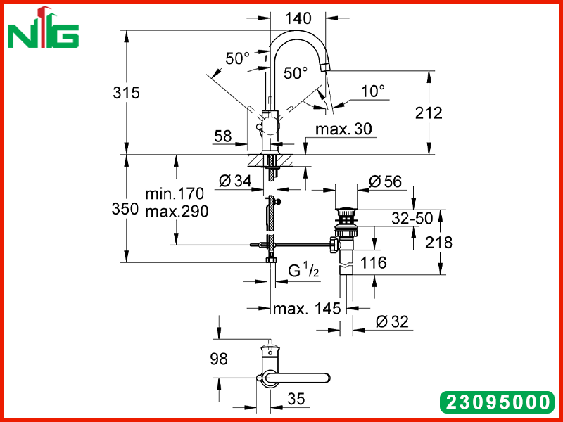 ban-ve-ky-thuat-voi-lavabo-nong-lanh-grohe-bauclassic-l-size-23095000