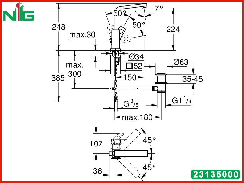 ban-ve-ky-thuat-voi-lavabo-nong-lanh-grohe-eurocube-l-size-23135000