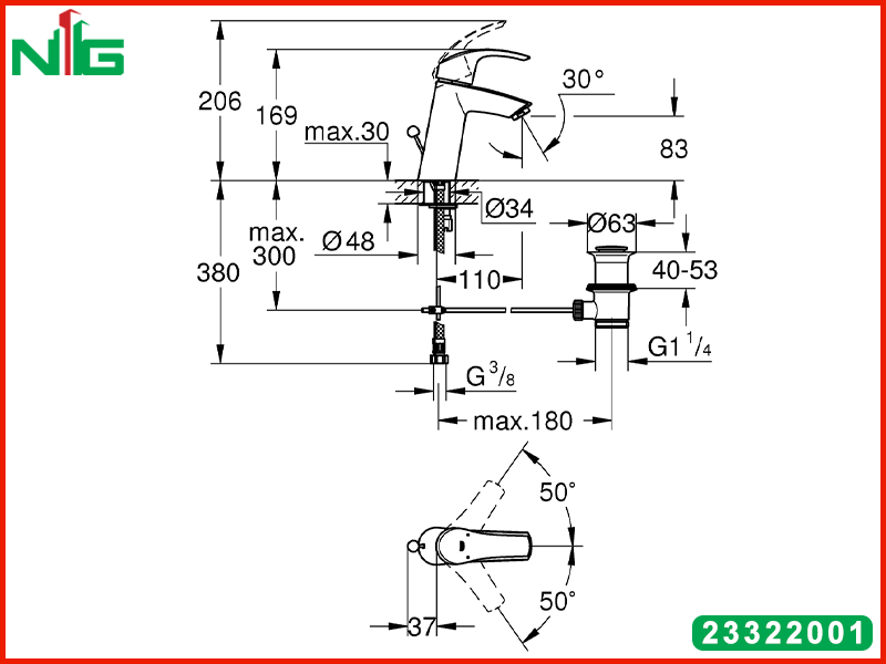 ban-ve-ky-thuat-voi-lavabo-nong-lanh-grohe-eurosmart-m-size-23322001